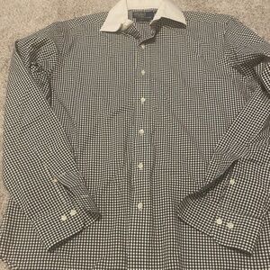 Polo Ralph Lauren Shirt Men Medium 15 1/2 Check Button Up Regent Contrast Collar